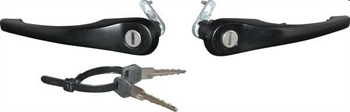 DOOR HANDLE SET WITH LOCK CYLINDER AND KEYS, BLACK, L/R, 911,964