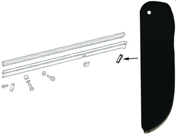 END PIECE FOR TRIM COVER, FRONT LEFT, REAR RIGHT, 911 73-89