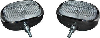 FOG LAMP SET, CLEAR GLASS, HELLA STYLE, 356 B/C 59-68, 911 63-73