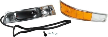 TURN SIGNAL LIGHT LENS W HOUSING, FRONT, LEFT, PORSCHE 911 68-73